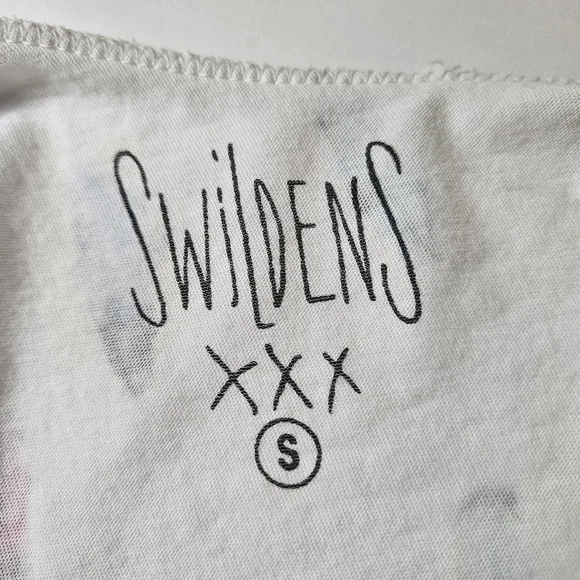 Swildens Beach Cover Up Dress, White W/ Colorful Feathers, Small - Picture 5 of 9